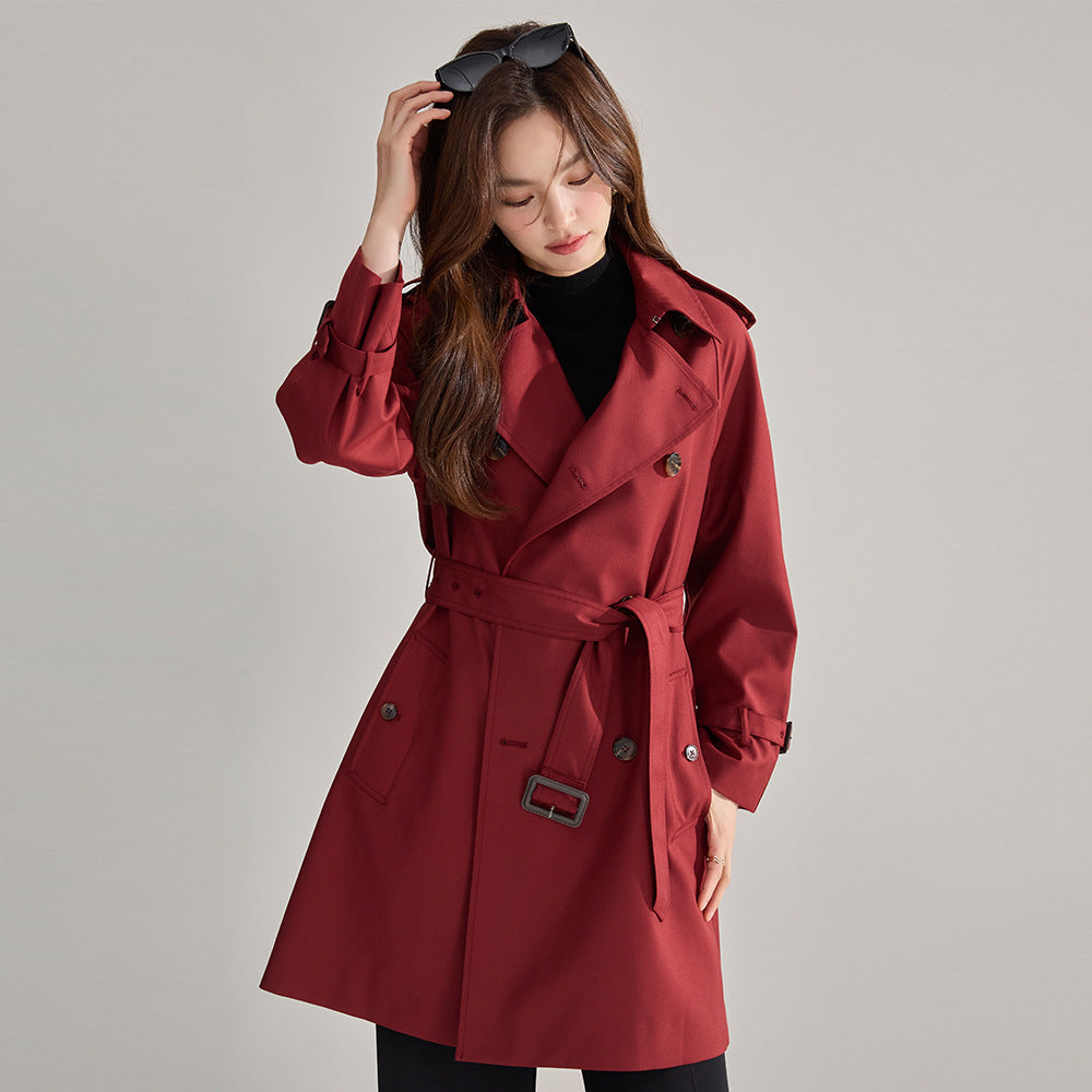 Women's Long Coat Jacket Spring Autumn Slim Fit Double Jackets Coats