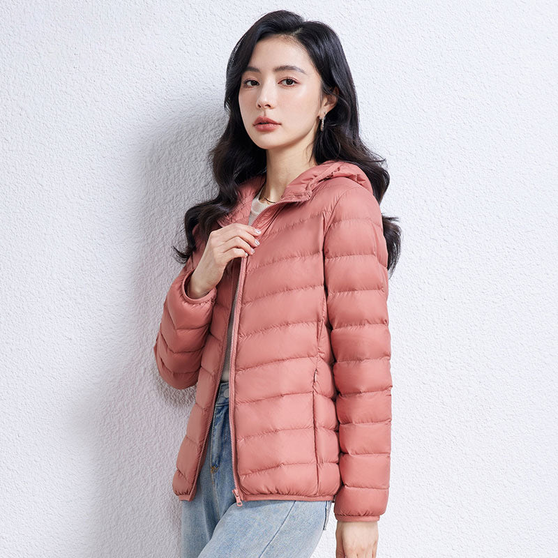 Women Winter White Duck Hoodies Jackets Coats