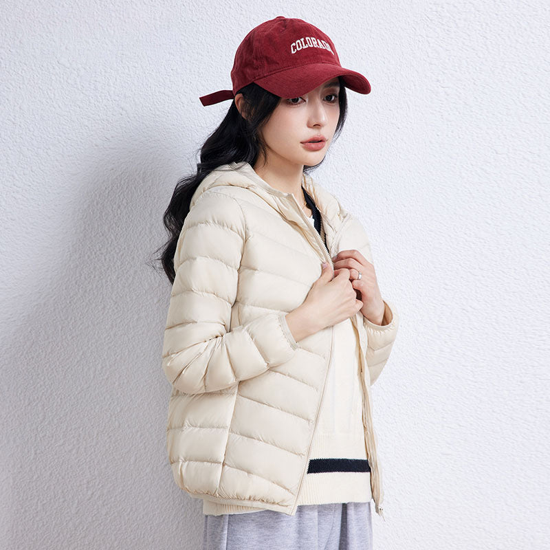 Women Winter White Duck Hoodies Jackets Coats