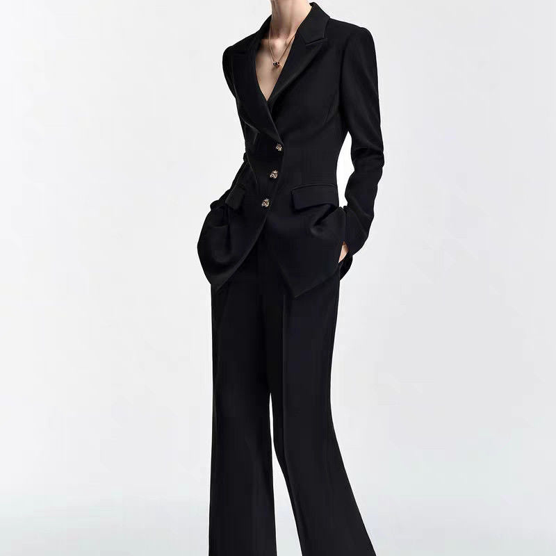Black Blazer Women's Spring Business Commuter Work Clothes Professional Suit Formal Wear Pants Sets Two Piece Set Office Formal