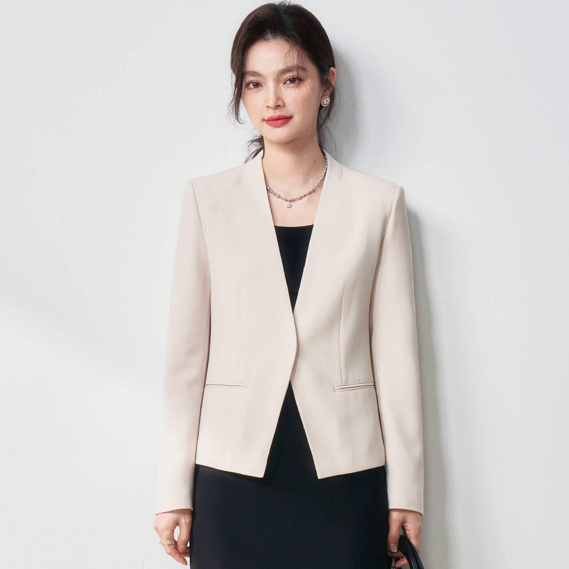 Women's Office Suit Fashion Blazer Pantsuit Simple Solid Color Suits