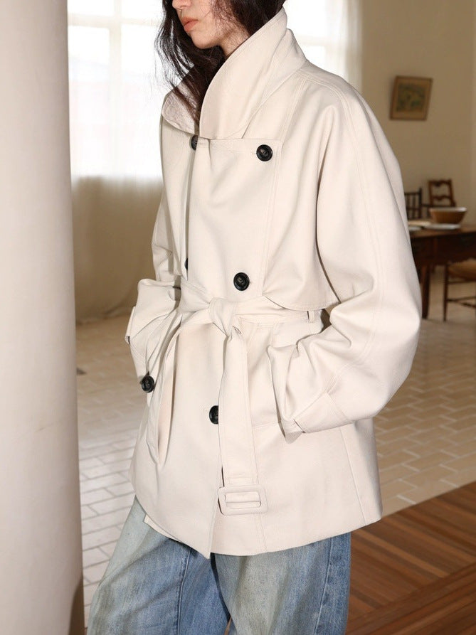 Classic Plaid 3D Silhouette Stand Collar Short Coat Jacket Women's Style Full Sleeve Regular Type from Mainland China