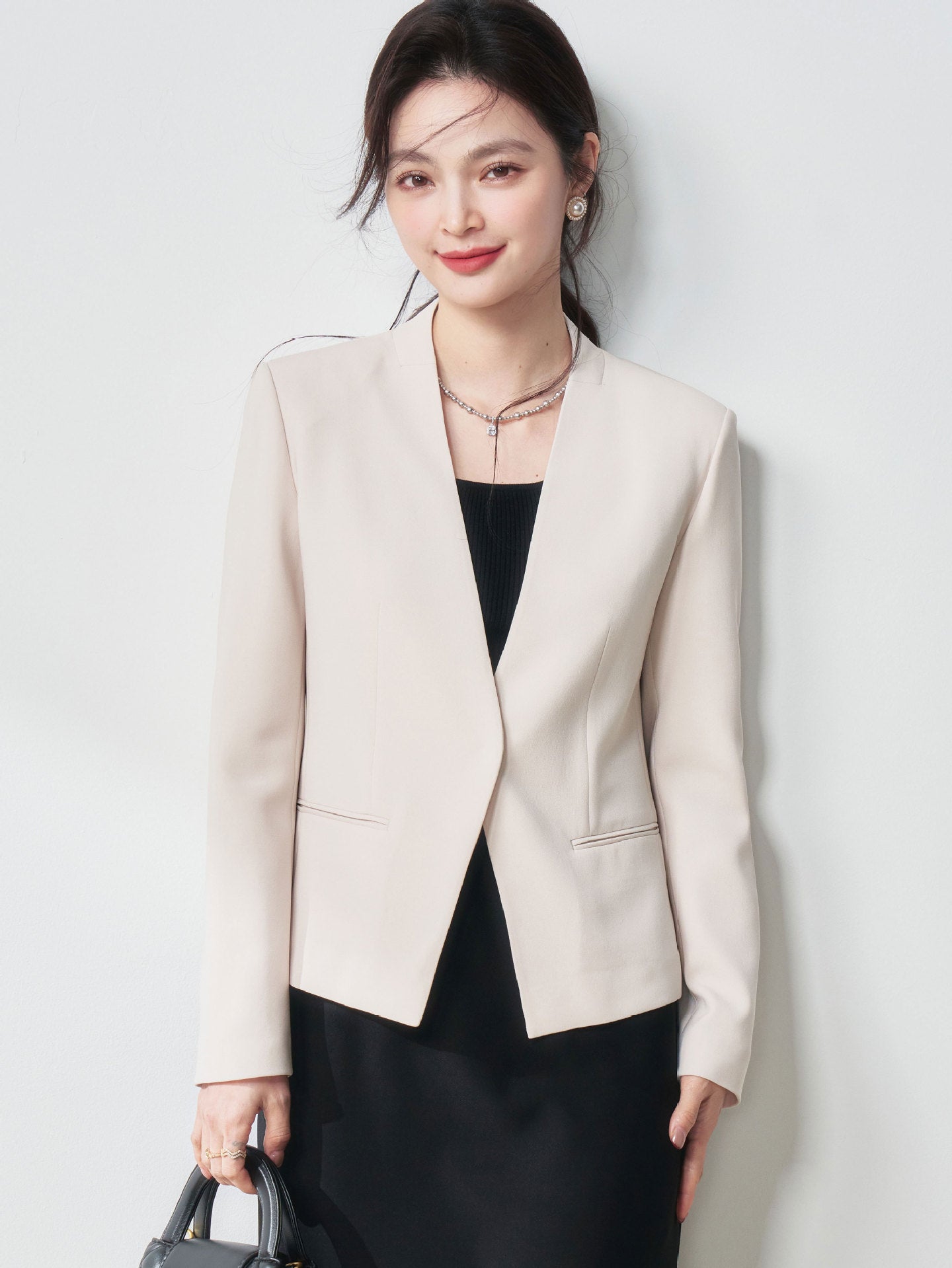 Women's Office Suit Fashion Blazer Pantsuit Simple Solid Color Suits