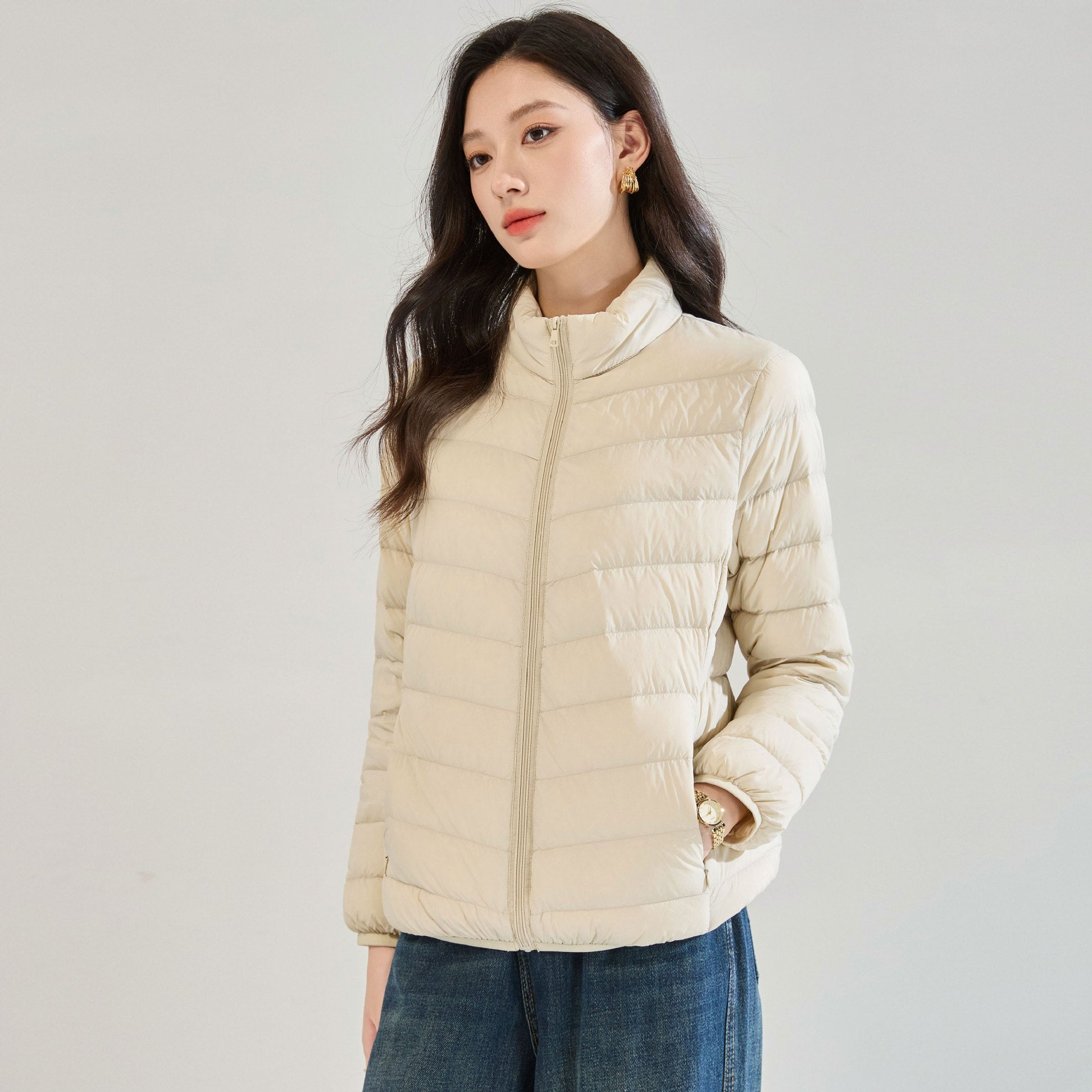 New Loose Fit Short Cotton Jacket Women's Slimming Lightweight Style Jacket Coats