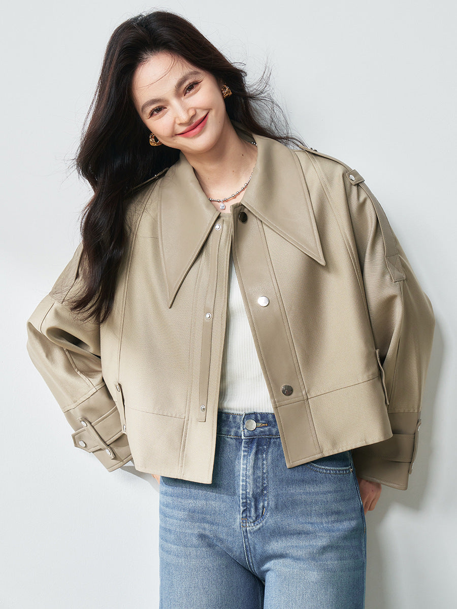 Khaki Color Spring Autumn New Arrival Women's Coat Jackets