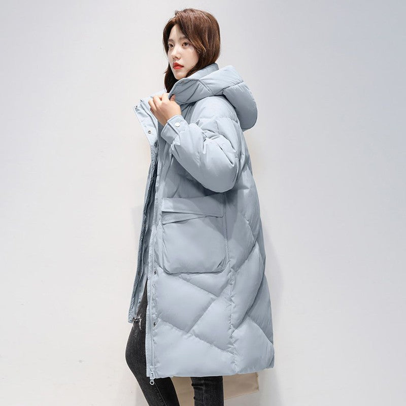 Women Long White Duck Down Jackets Fashion Casual Hoodies Coats